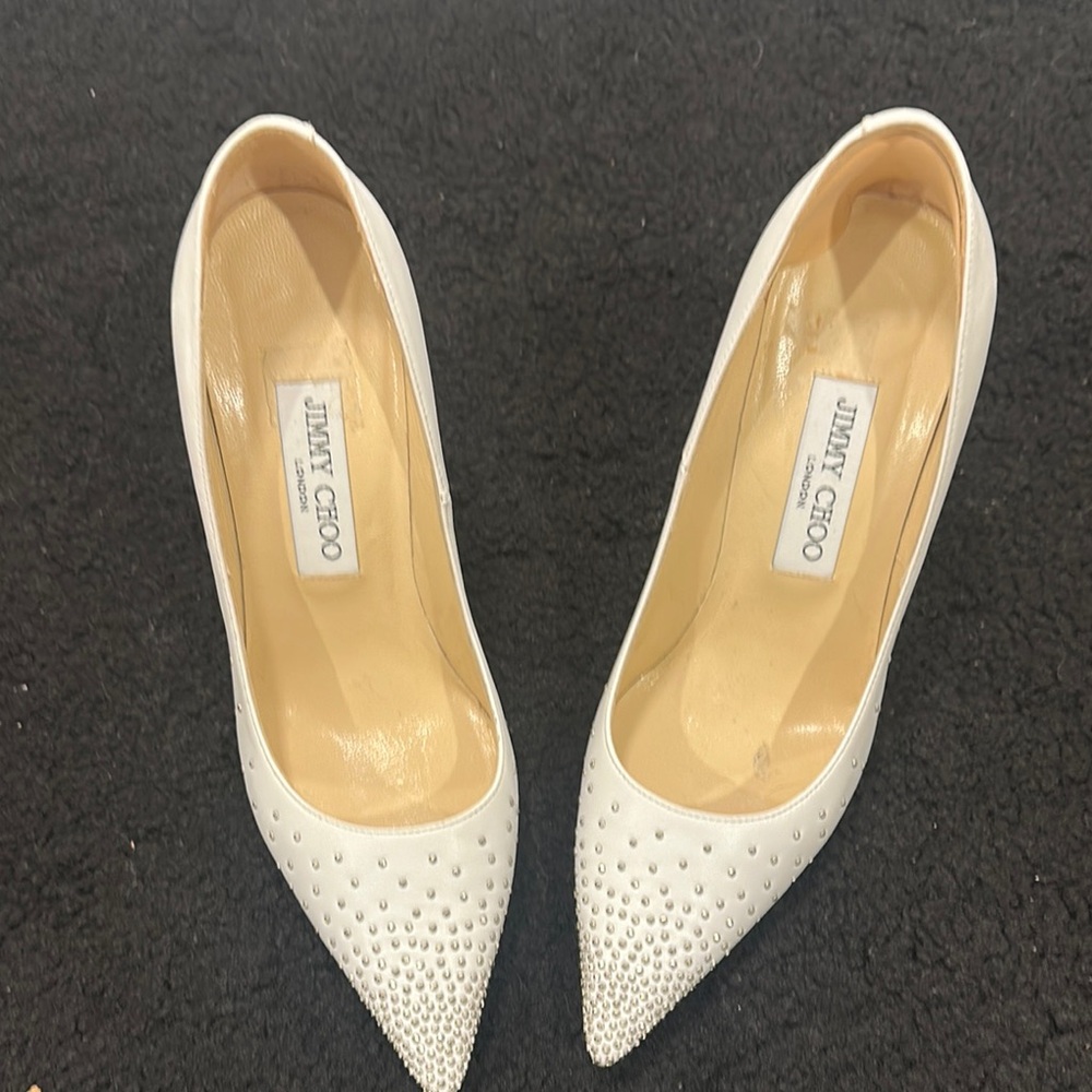 Jimmy Choo White Heeled Elegance